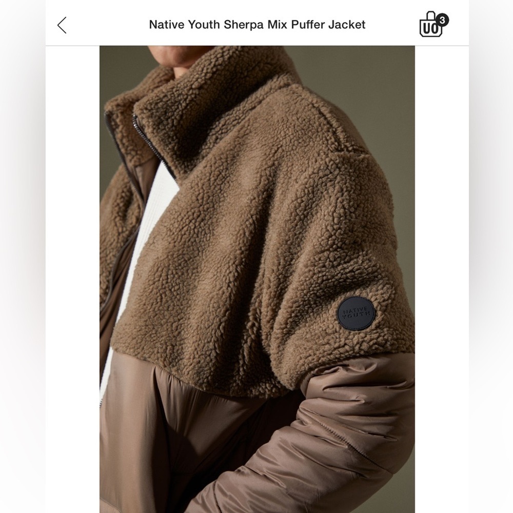 Native Youth Sherpa Mix Puffer Jacket